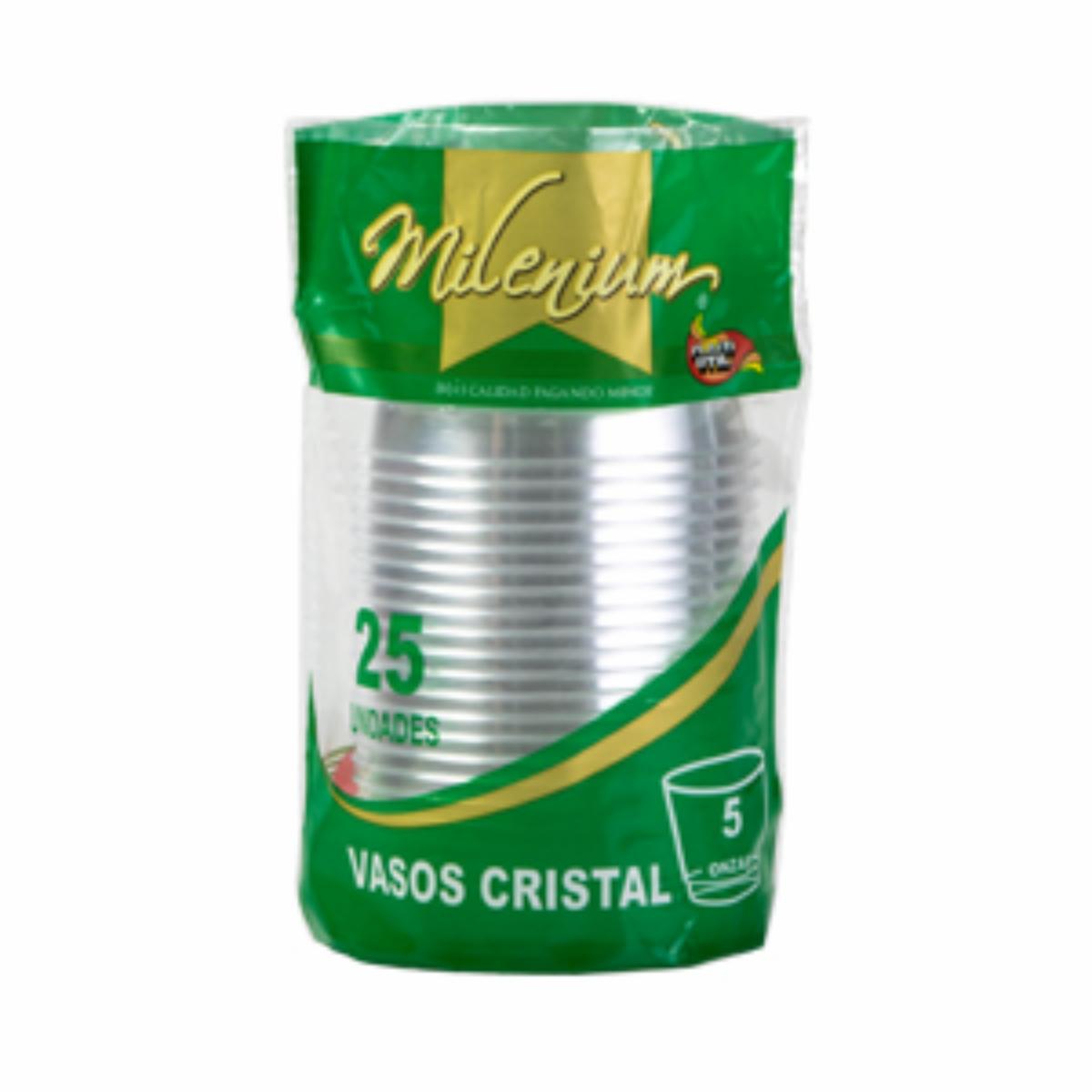 Vaso Diseño Cristal De 5 Onzas PLASTIUTIL 25 Unidades