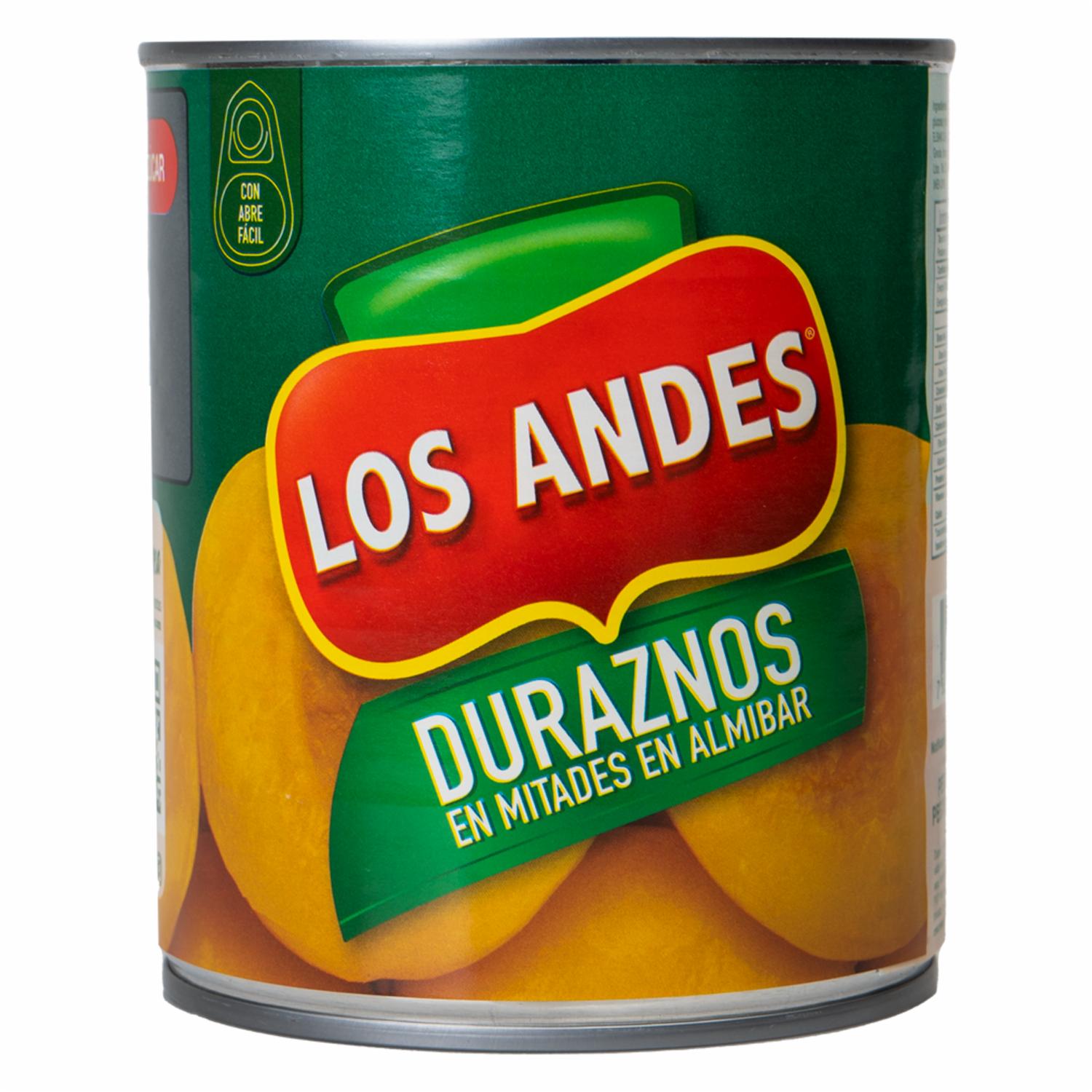 Durazno En Mitades En Conserva LOS ANDES Lata 820 G