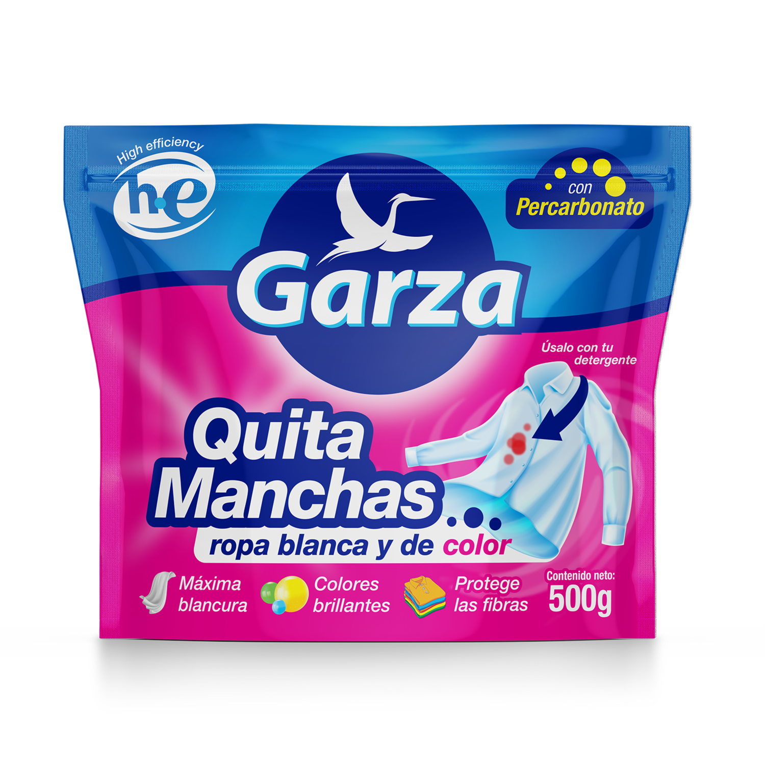 Quitamanchas Para Ropa Blanca Y Color GARZA Doypack 500 G