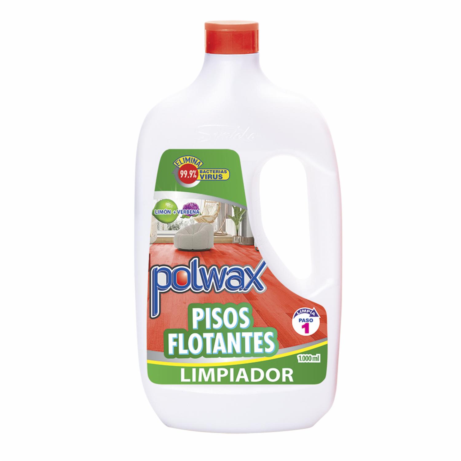 Limpiador De Pisos Flotantes Paso 1 Aroma Limón + Verbena POLWAX 1000 Ml