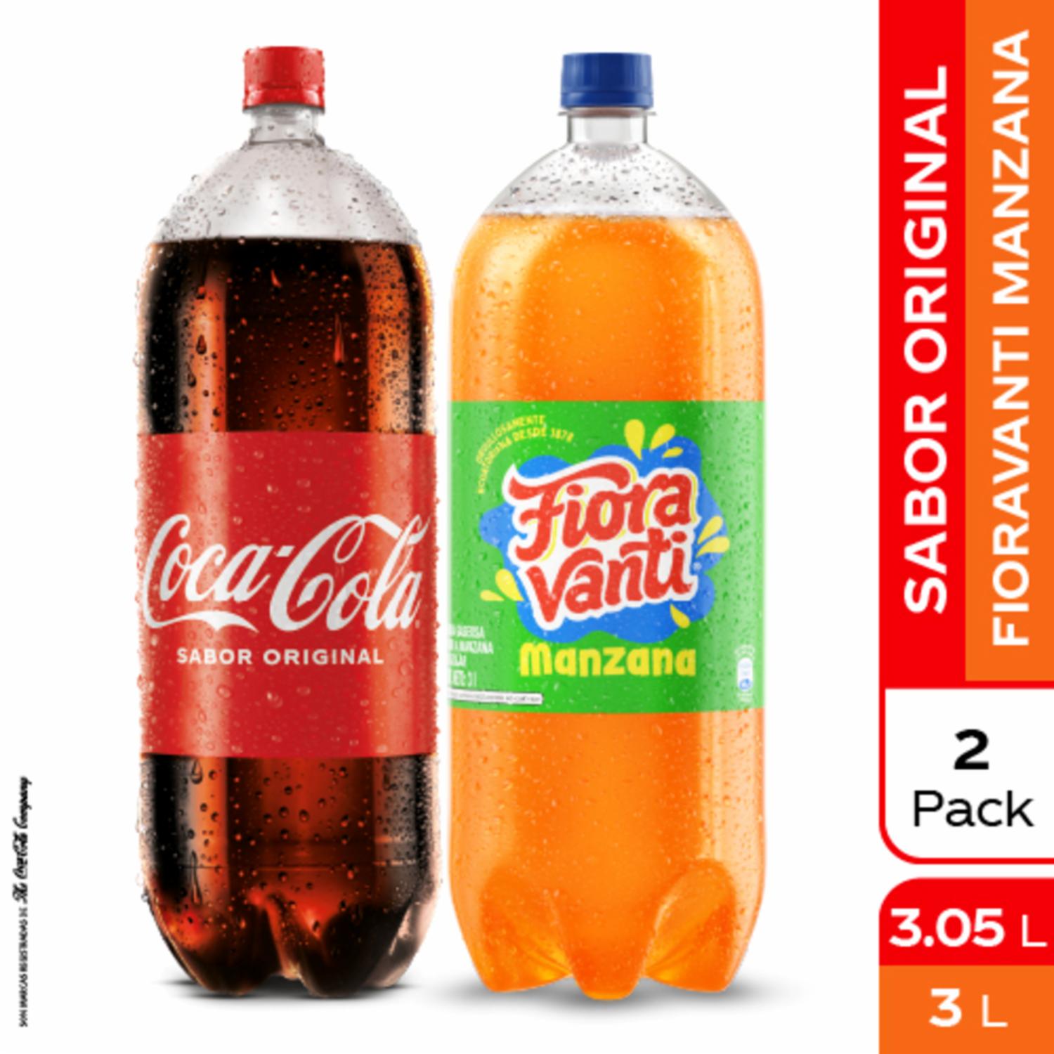 Pack De Gaseosas Original + Manzana COCA-COLA 2 X 3025 Ml