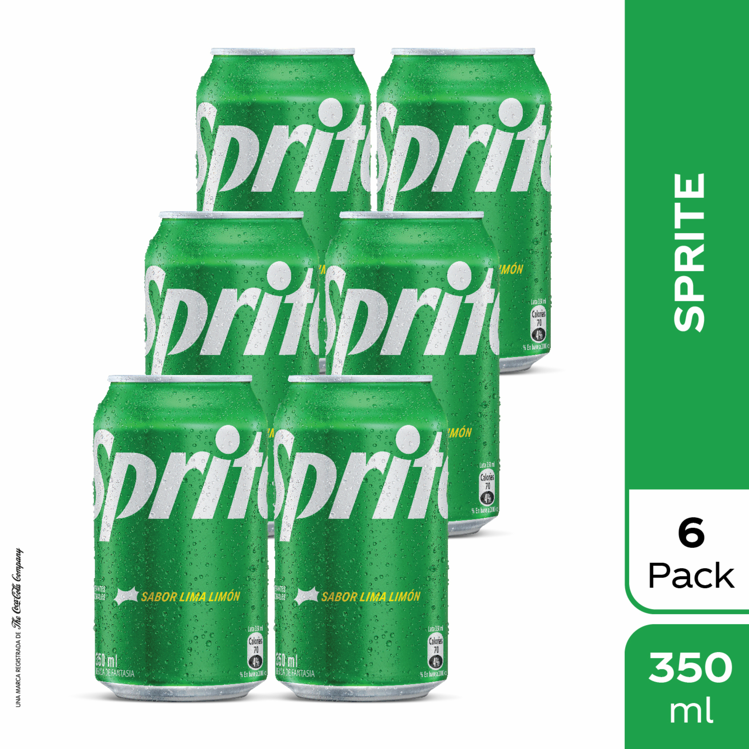 Bebida Gaseosa Sabor A Lima Limón En Lata SPRITE 6 X 350 Ml
