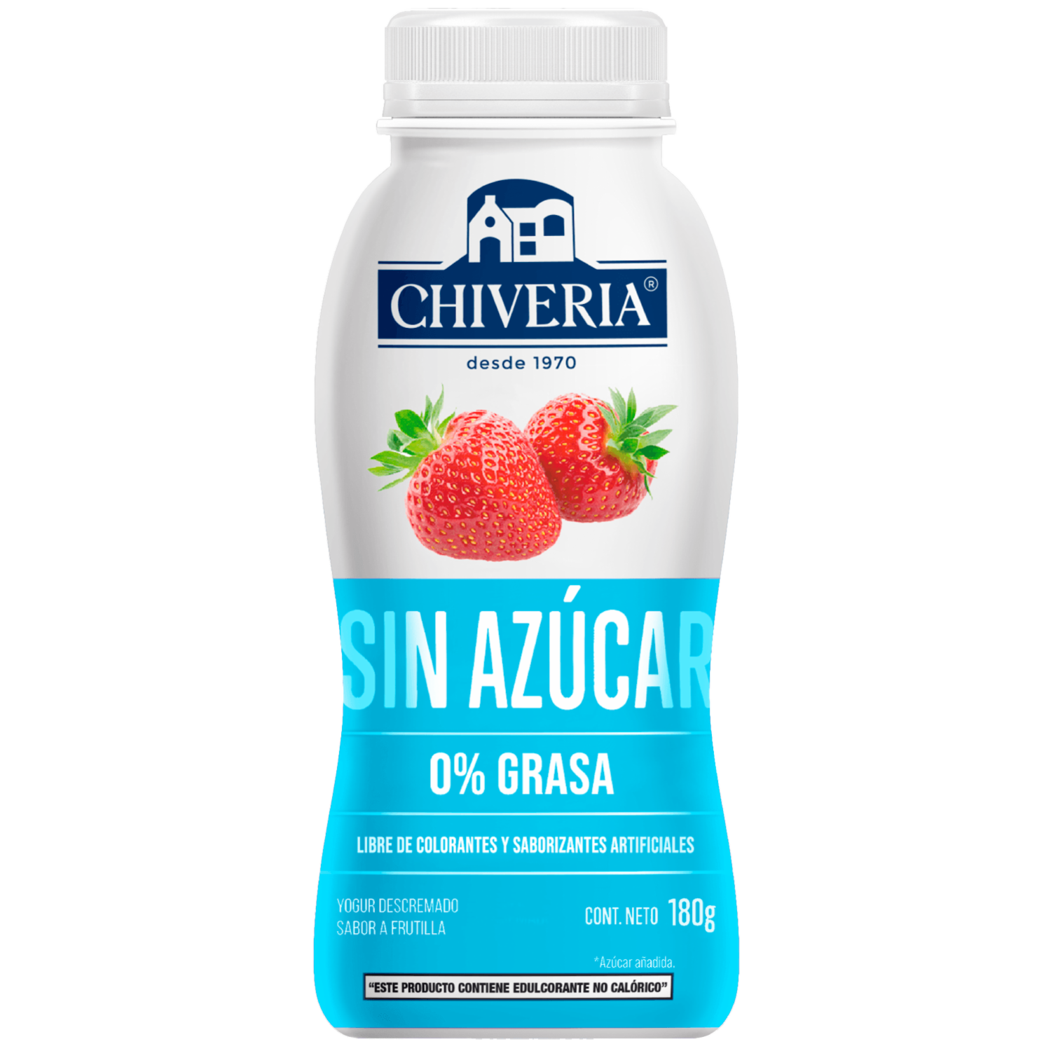 Yogur Descremado Sabor A Frutilla 0% Grasa CHIVERIA 180 G