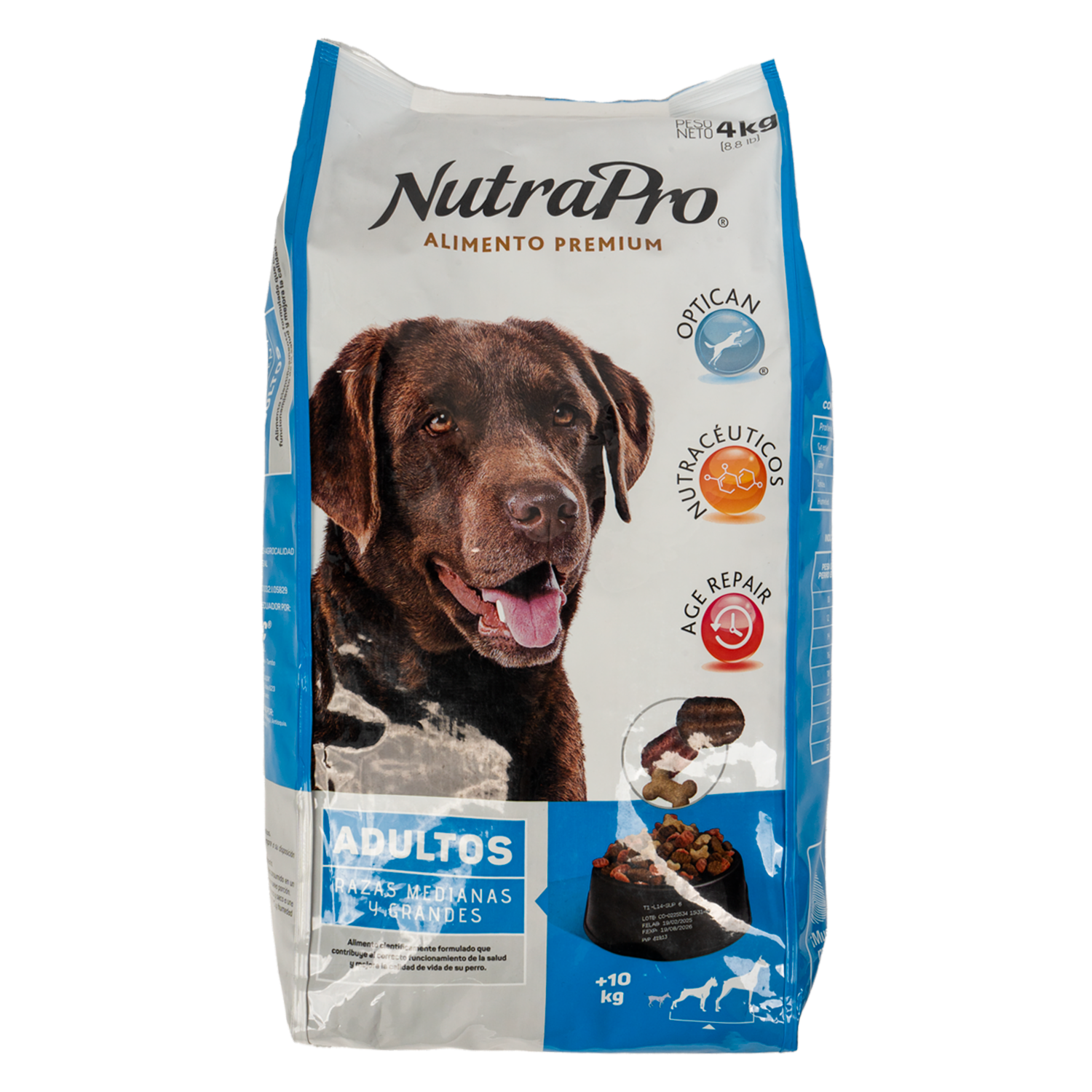 Alimento Para Perros Adultos Razas Medianas Y Grandes NUTRAPRO 4 Kg