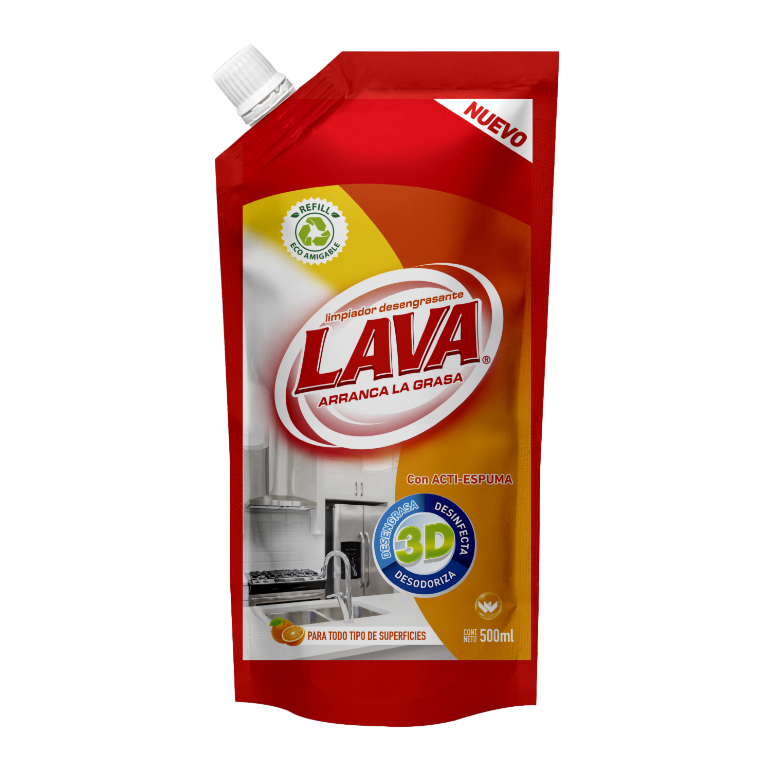 Quita Grasa Naranja LAVA Doypack 500 Ml