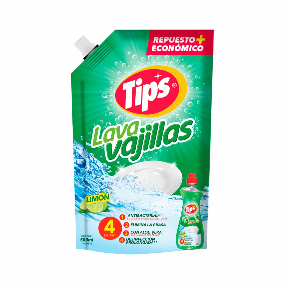 Lavavajilla Líquido Limón TIPS 500 Ml