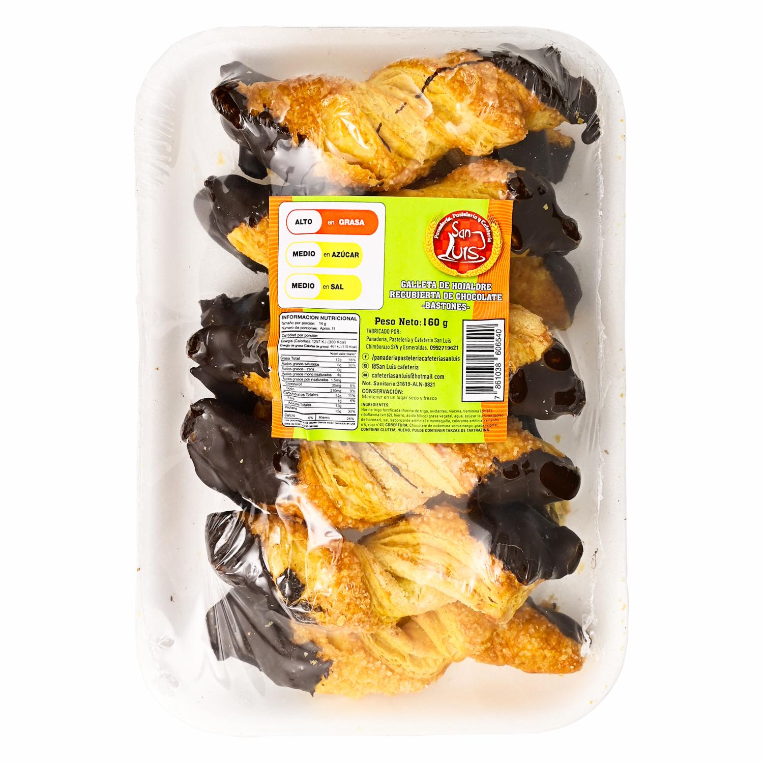 Bastones Hojaldre Con Chocolate SAN LUIS 160 G