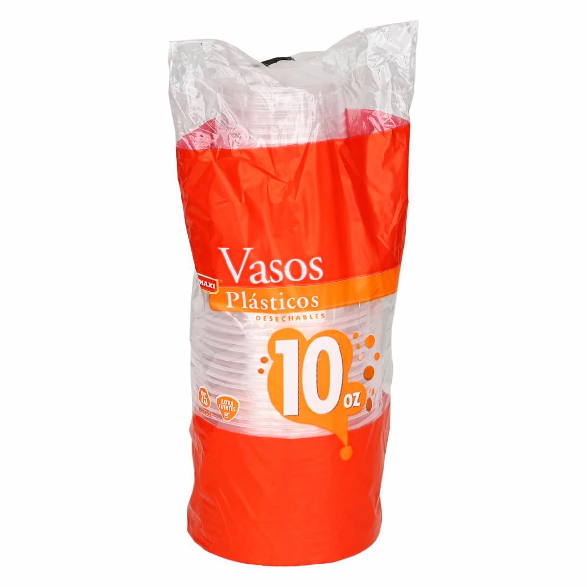 Vaso Transparente De 10 Onzas SUPERMAXI 25 Unidades