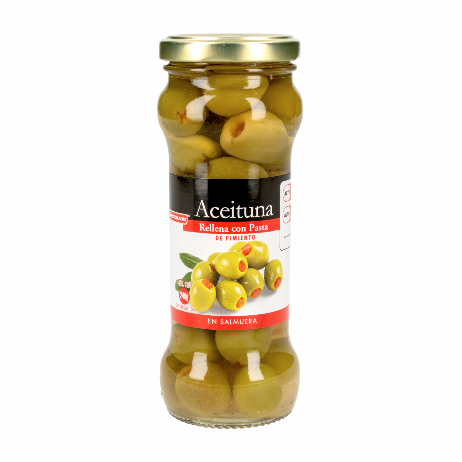 Aceitunas Rellenas Con Pasta De Pimiento SUPERMAXI 240 G