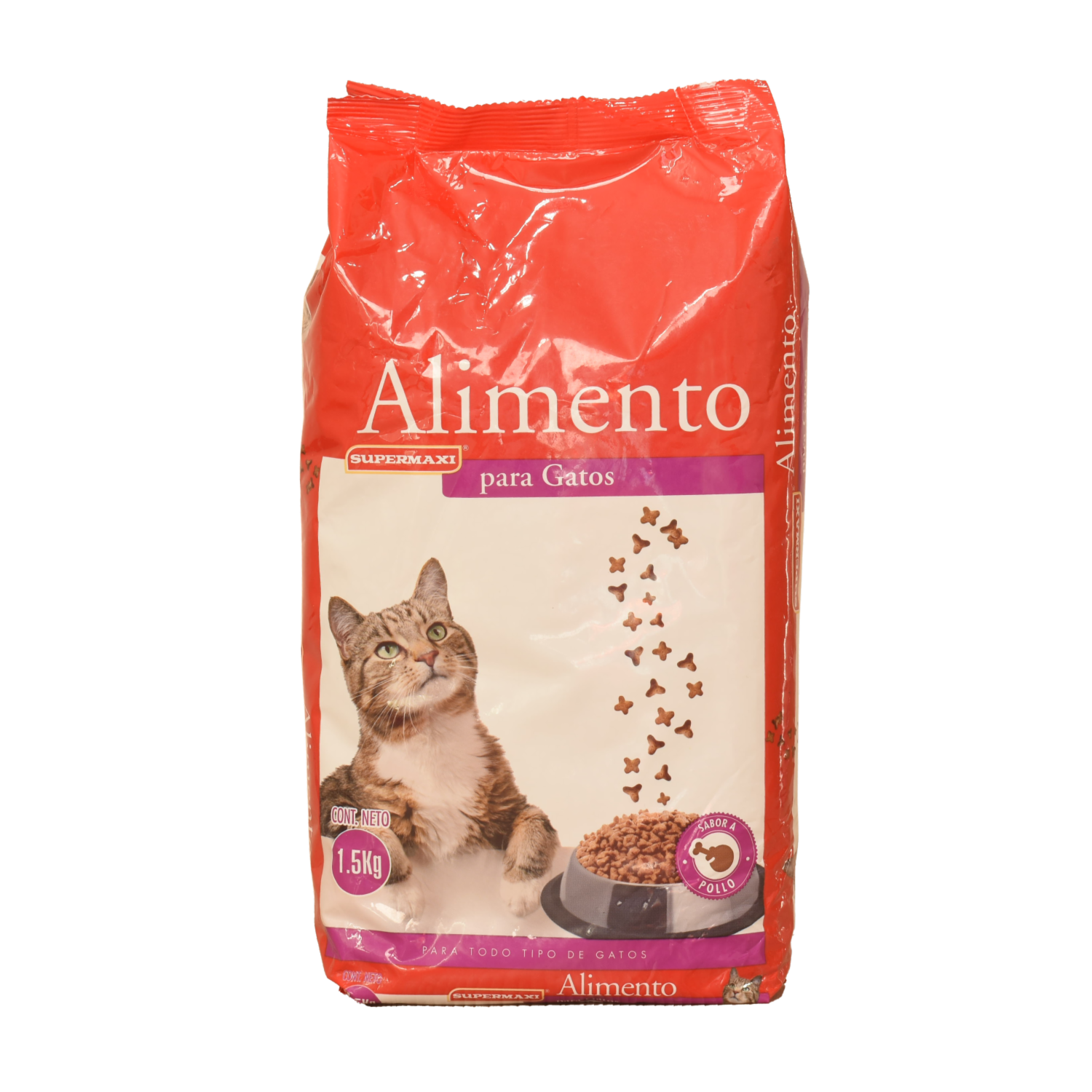 Alimento Para Gatos Y Gatitos Sabor A Pollo SUPERMAXI 500 G