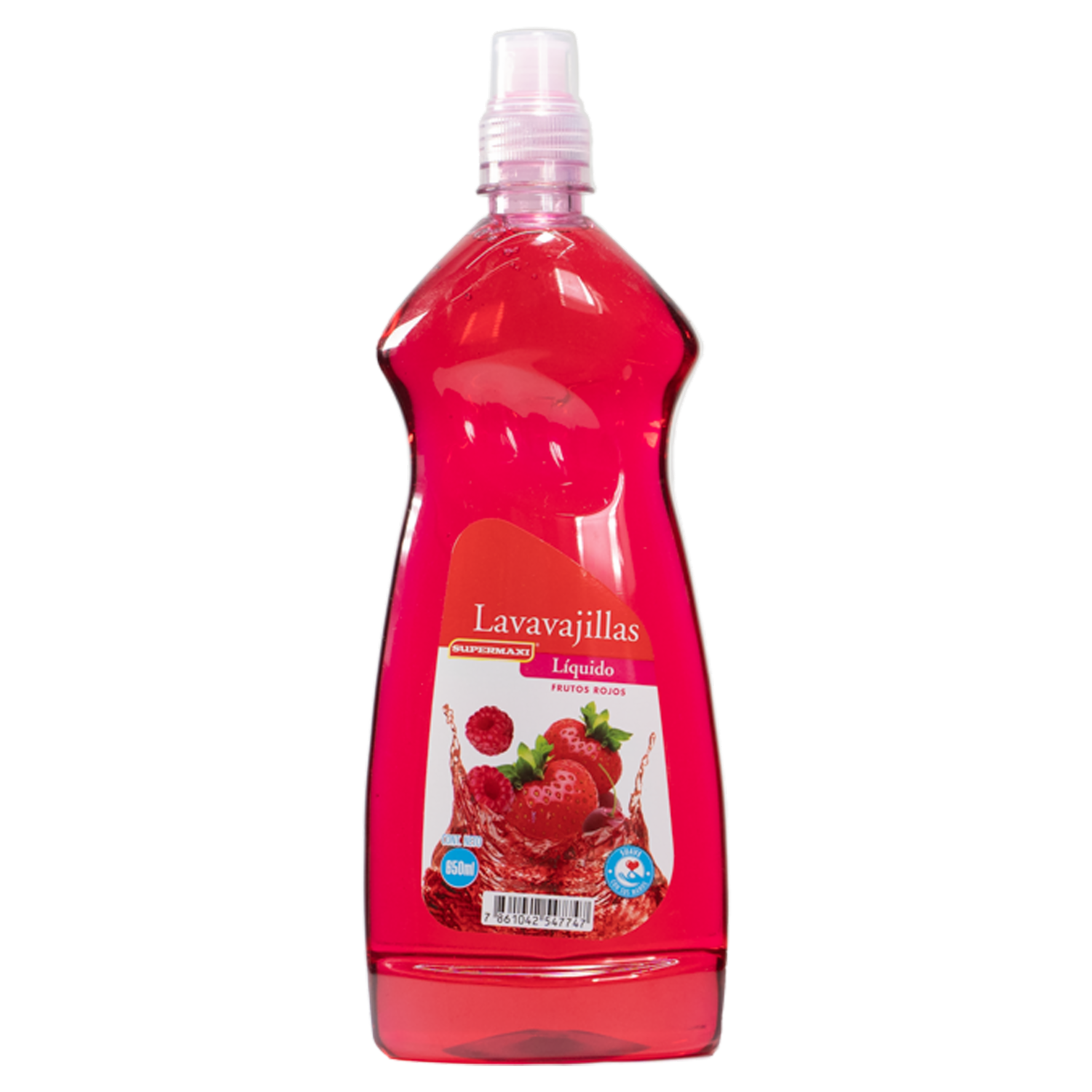 Lavavajilla Líquido Frutos Rojos Botella SUPERMAXI 650 Ml