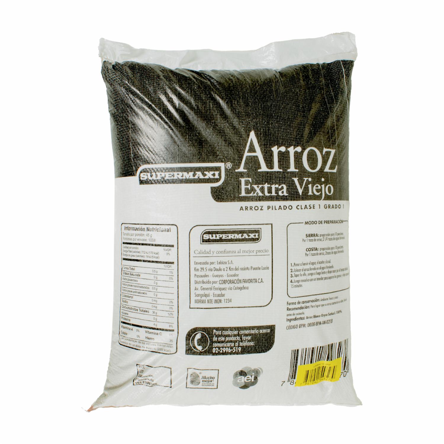 Arroz Extra Viejo SUPERMAXI 45360 g