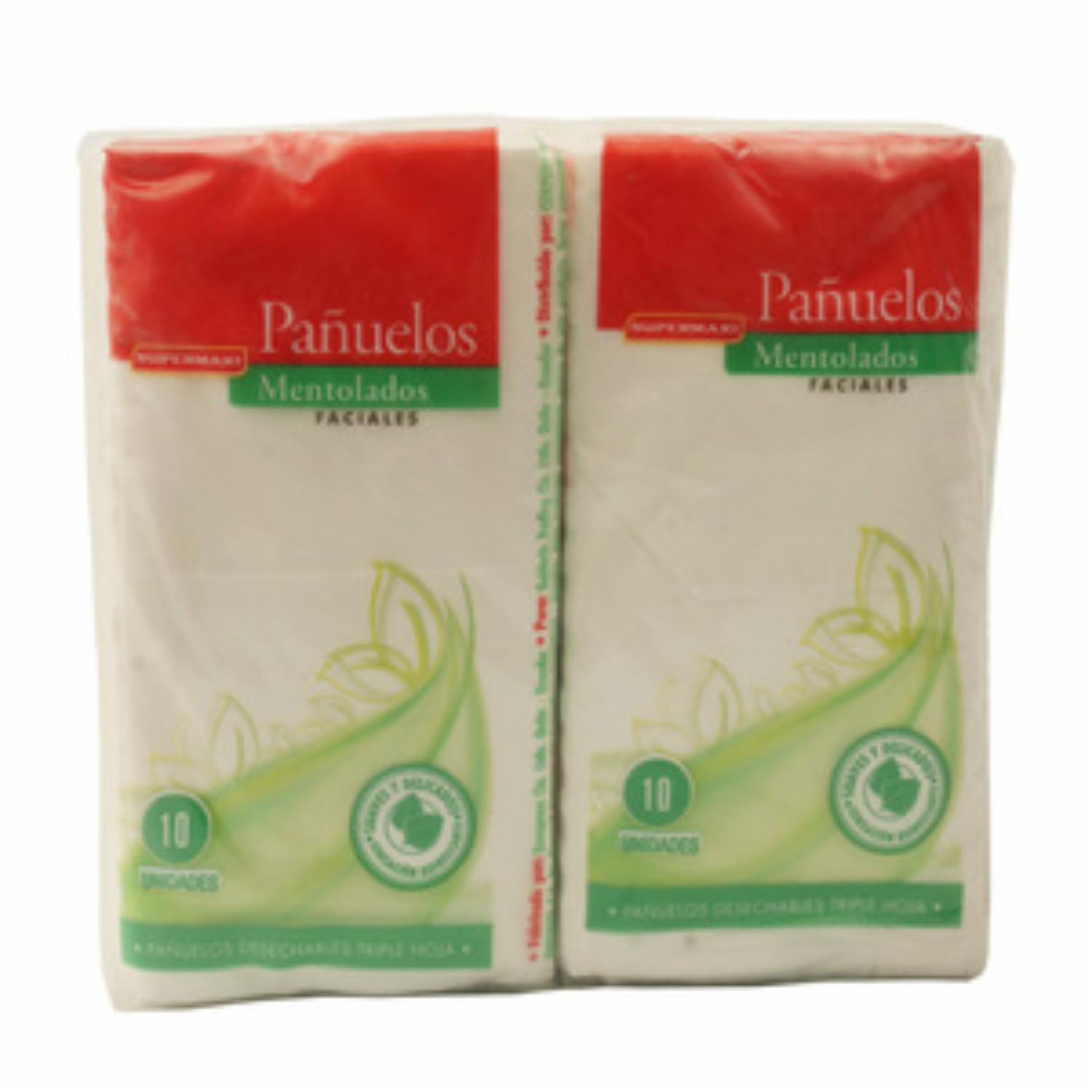 Pañuelos Faciales Mentolados SUPERMAXI 4 Paquetes X 10 Unidades