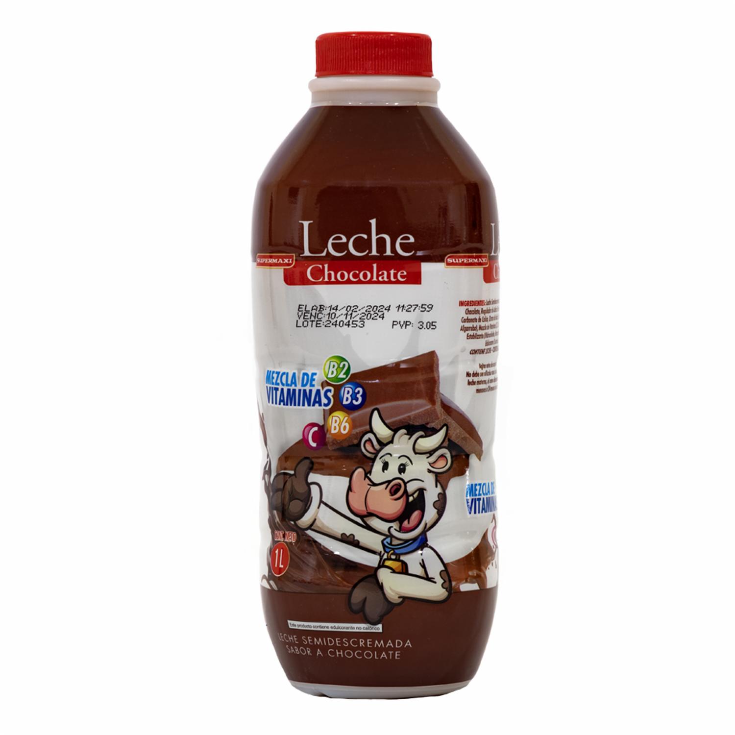 Leche Saborizada De Chocolate SUPERMAXI 1000 Ml