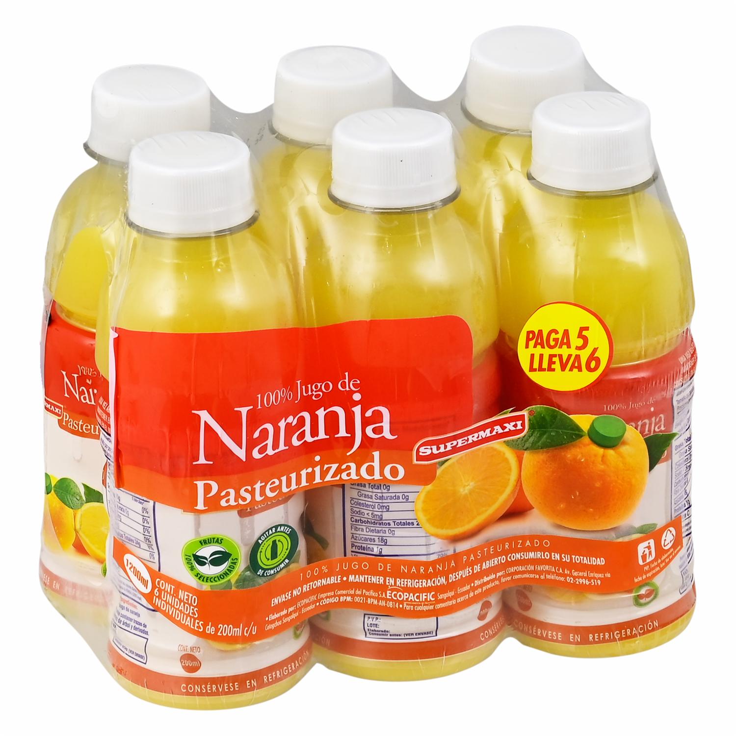 Jugo De Naranja SUPERMAXI x 6 Unidades