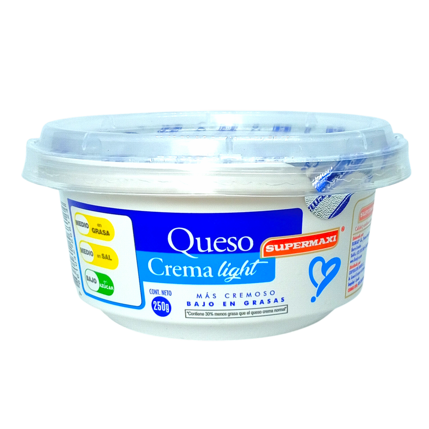 Queso Crema Bajo En Grasa SUPERMAXI 250 G