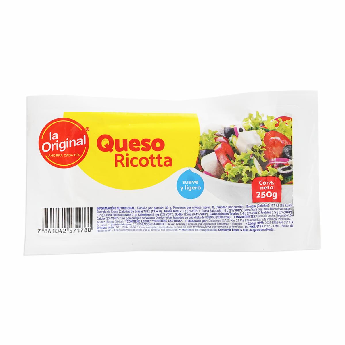 Queso Ricotta LA ORIGINAL 250 G