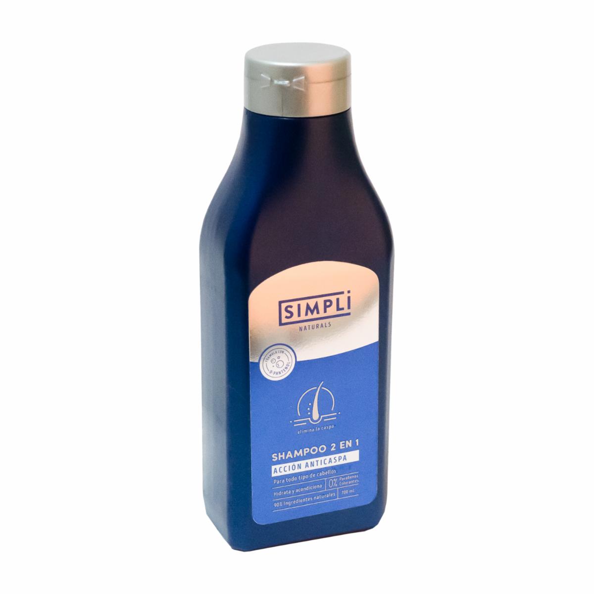 Shampoo De Cabello 2 En 1 Anticaspa SIMPLI 700 Ml