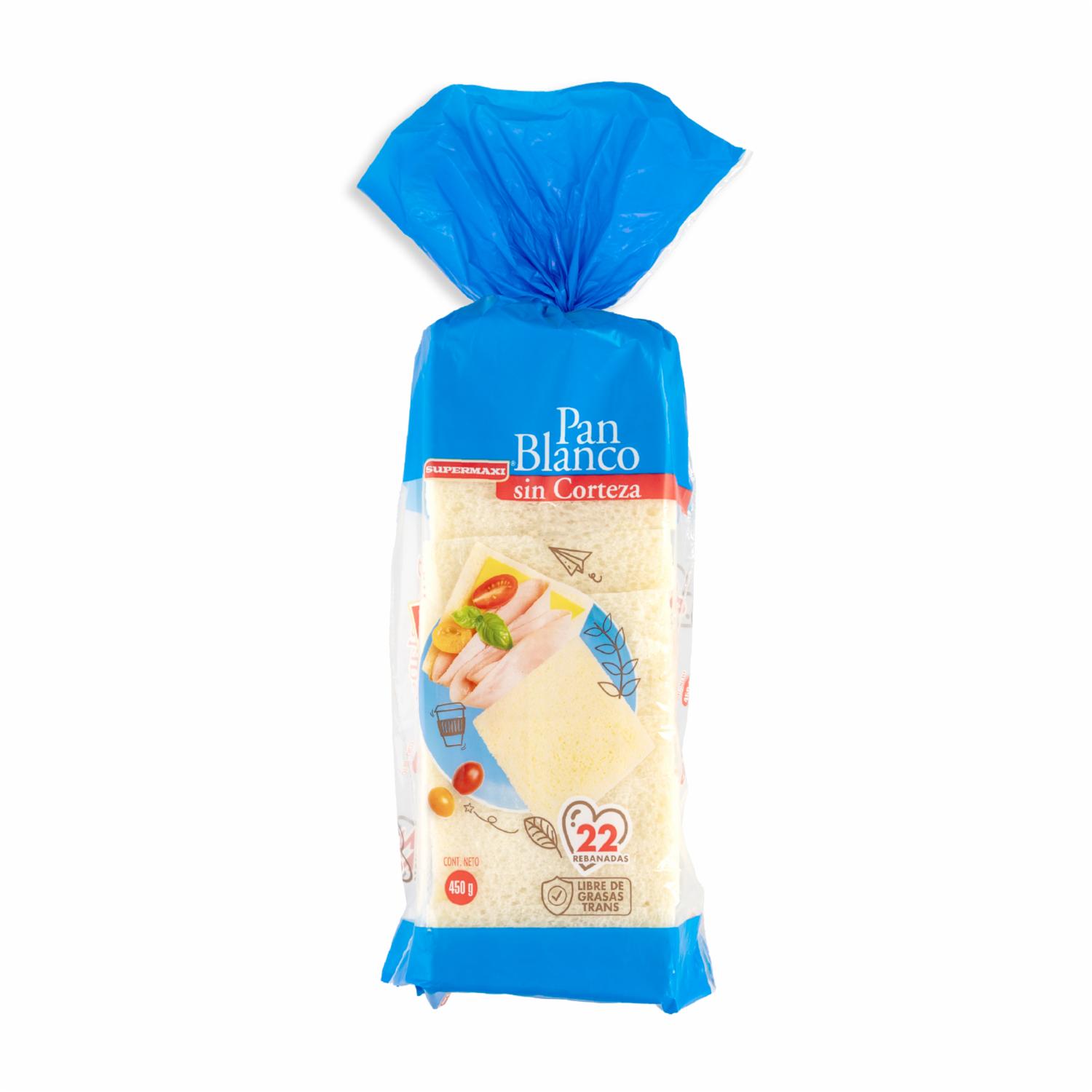 Pan Blanco Sin Corteza SUPERMAXI 450 G