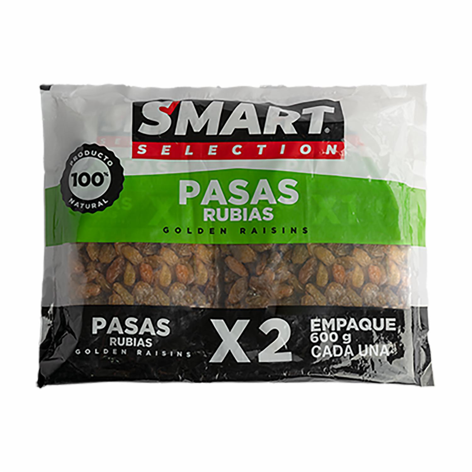 Pasas Rubias 100% Natural SMART SELECTION 2 X 600 G