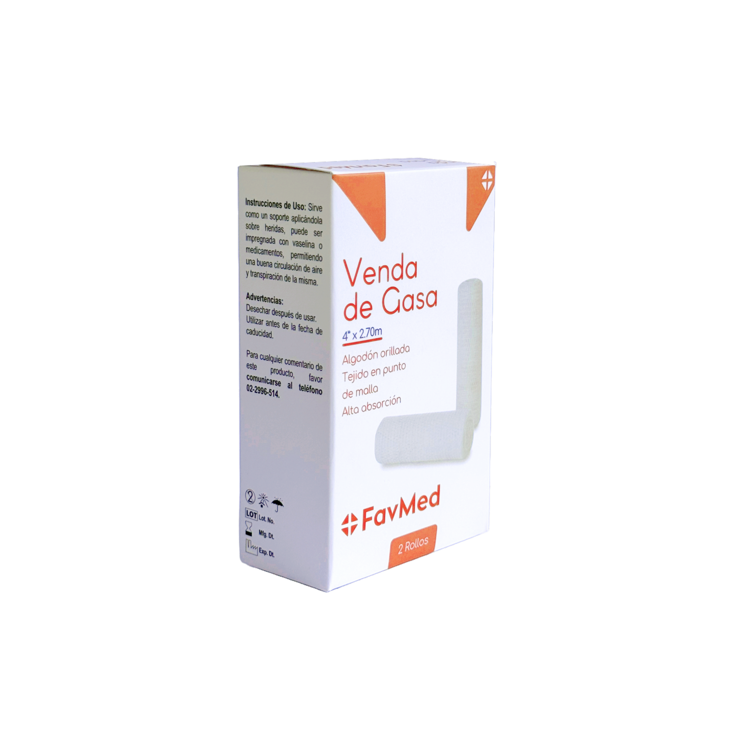 Venda De Gasa 4″X 2.70 Metros FAVMED X 2 Uds