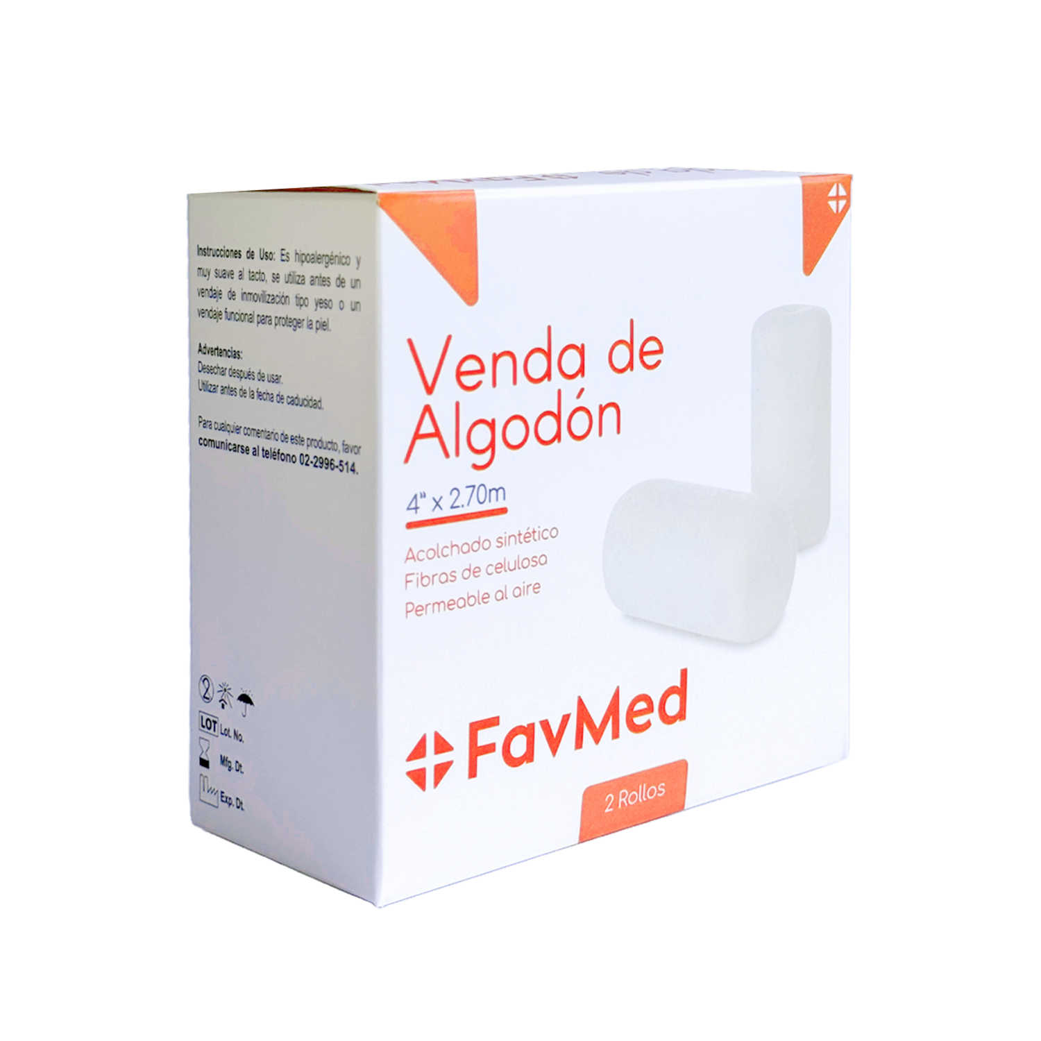Venda De Algodón 4″X 2.70 Metros FAVMED X 2 Uds