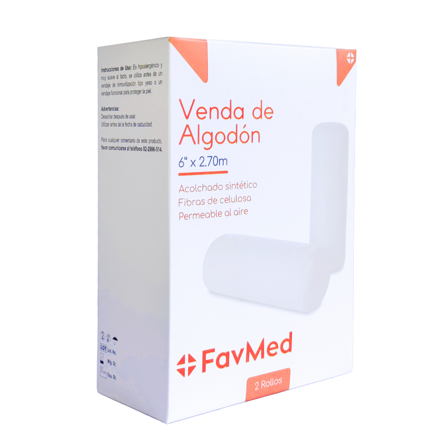 Venda De Algodón 6″X 2.70 Metros X 2 Uds FAVMED