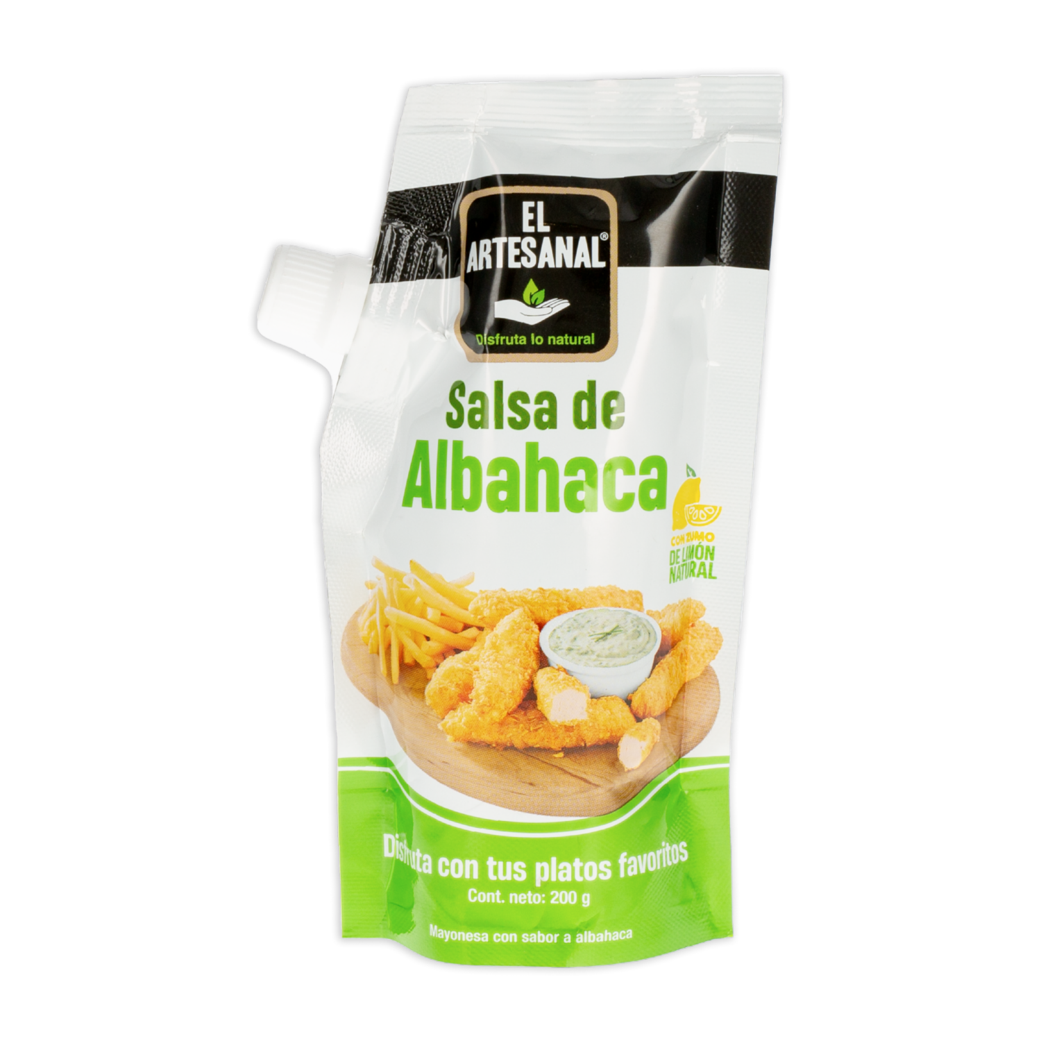 Salsa De Albahaca Con Zumo De Limón Natural EL ARTESANAL 200 G