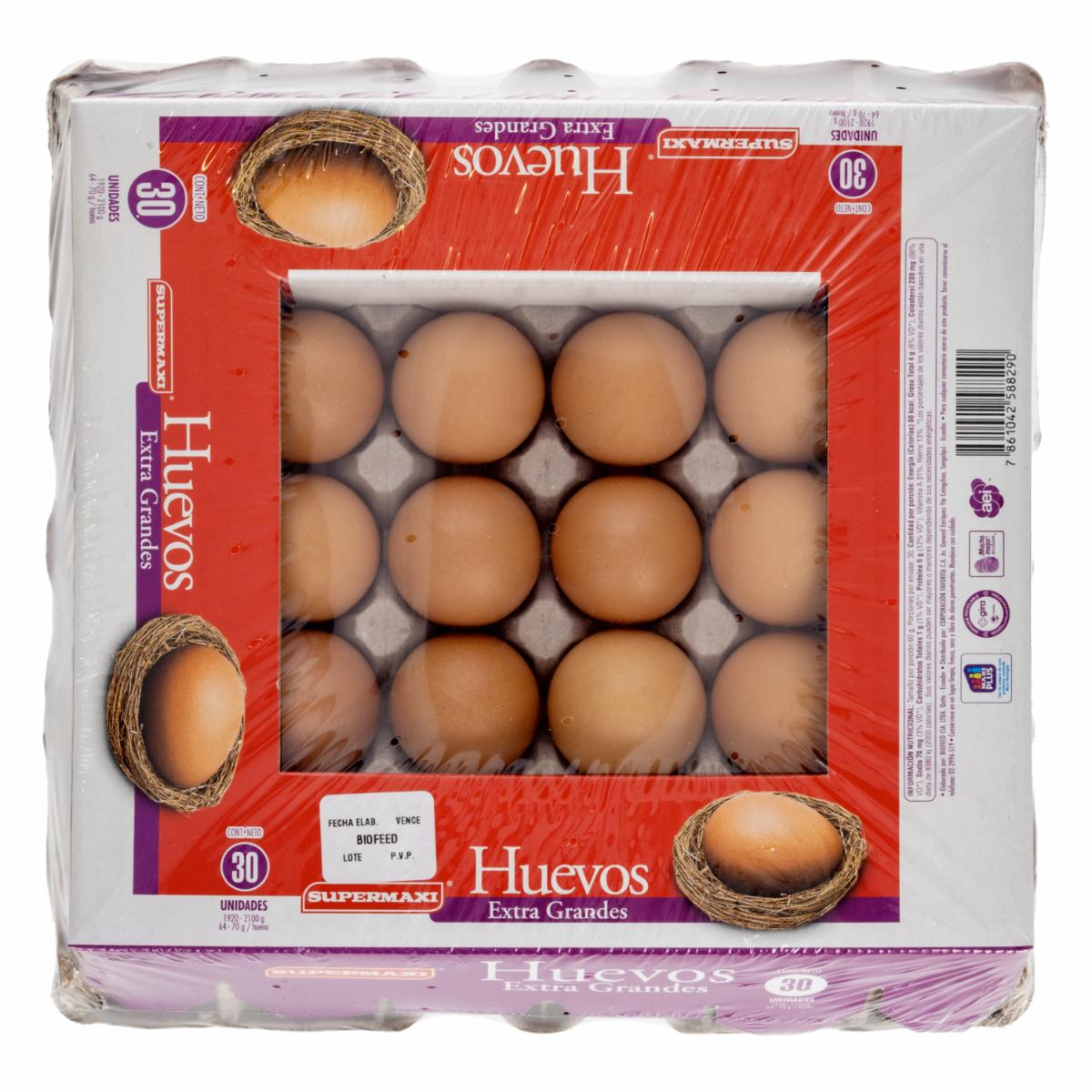 Huevos Extra Grandes SUPERMAXI X 30 Uds