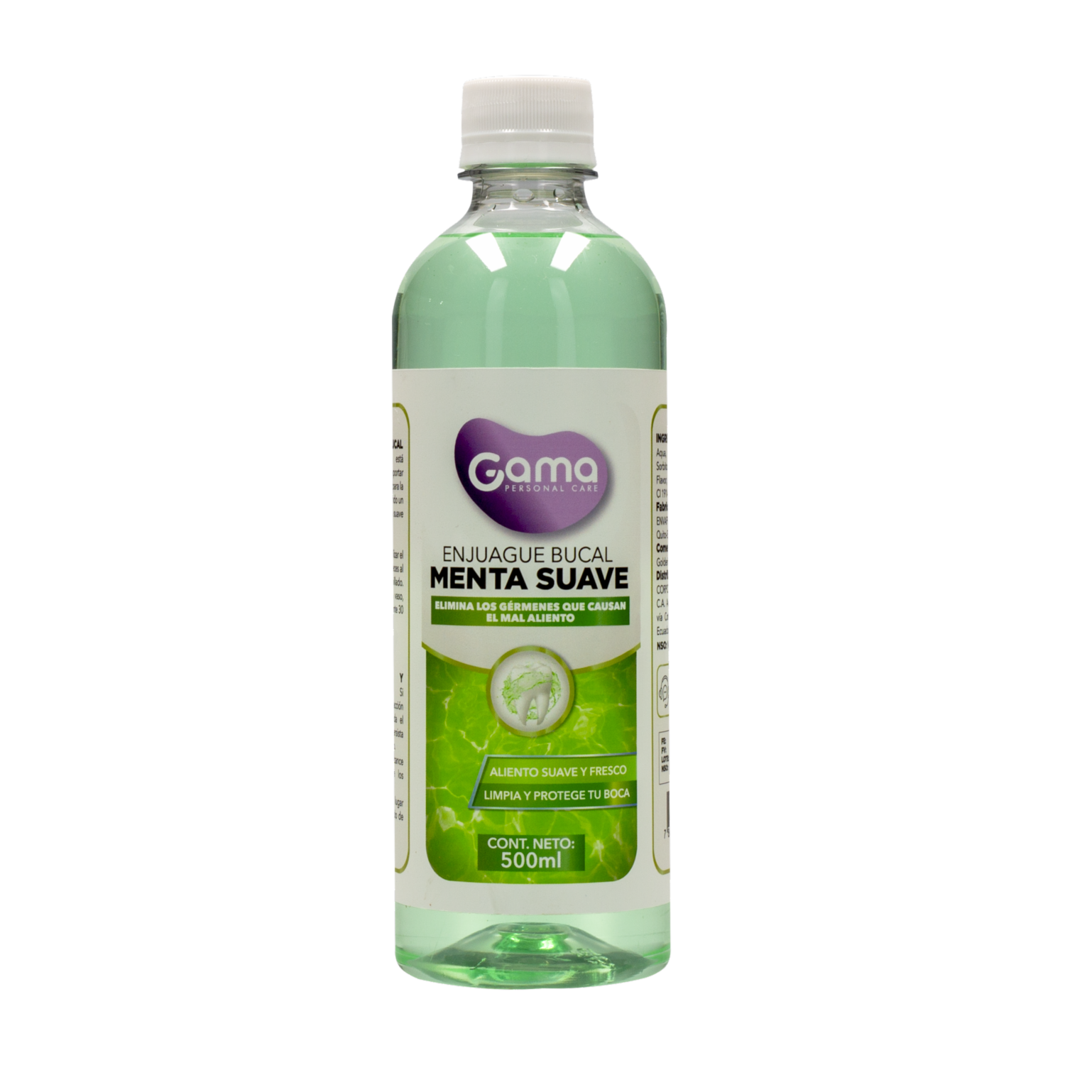 Enjuague  Bucal Sabor Menta Suave GAMA 500 Ml