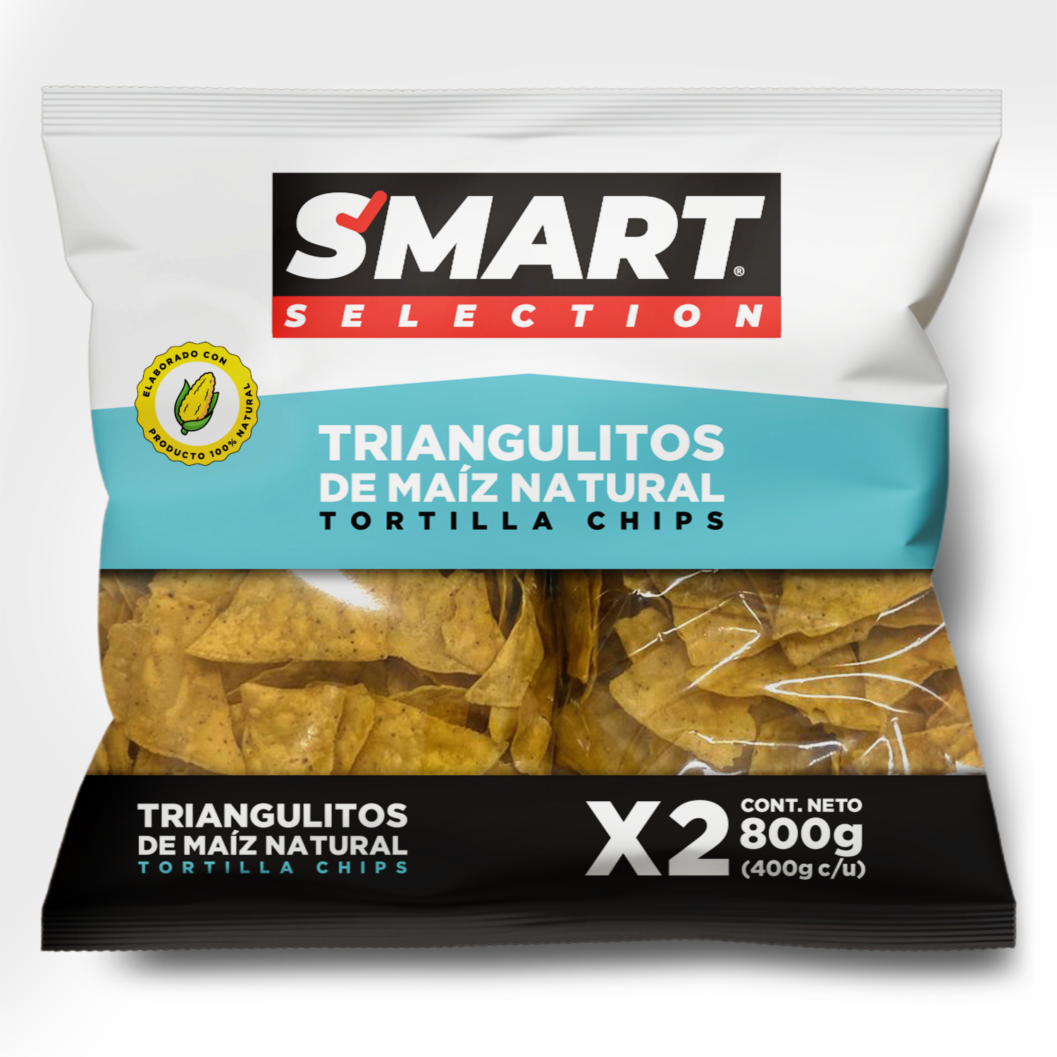 Triangulitos De Maíz Naturales SMART SELECTION 2 X 400 G