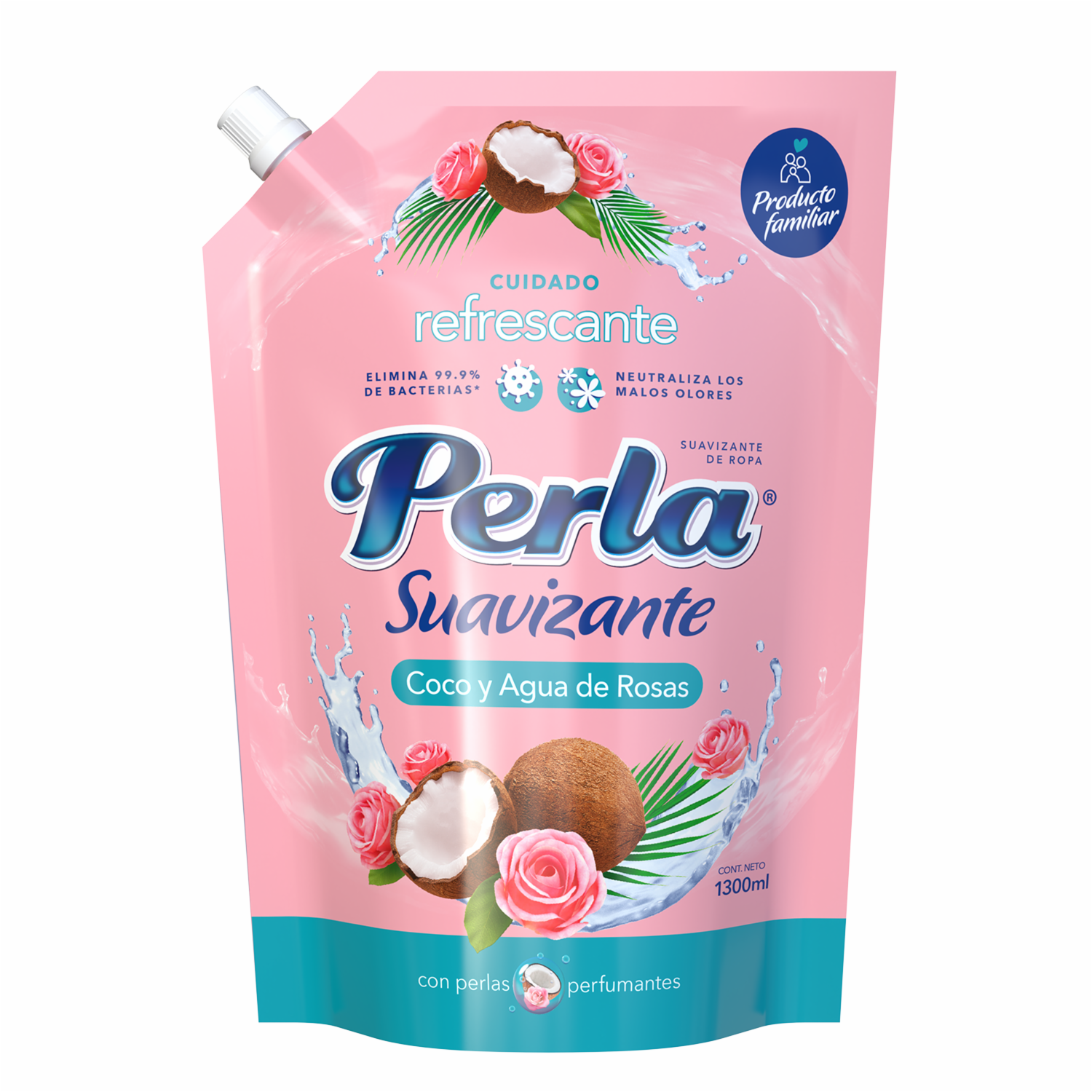 Suavizante De Ropa Coco Y Agua De Rosas PERLA 1300 Ml