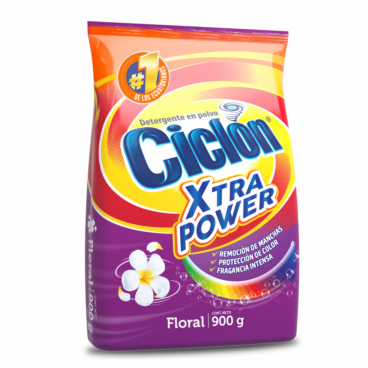 Detergente En Polvo Xtra Power Floral LAVATODO 900 G