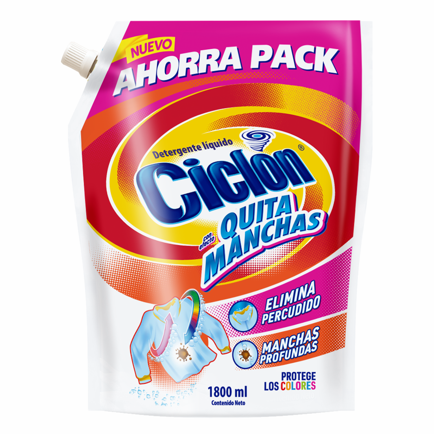 Detergente Líquido Quitamanchas CICLÓN 1,80 Litros