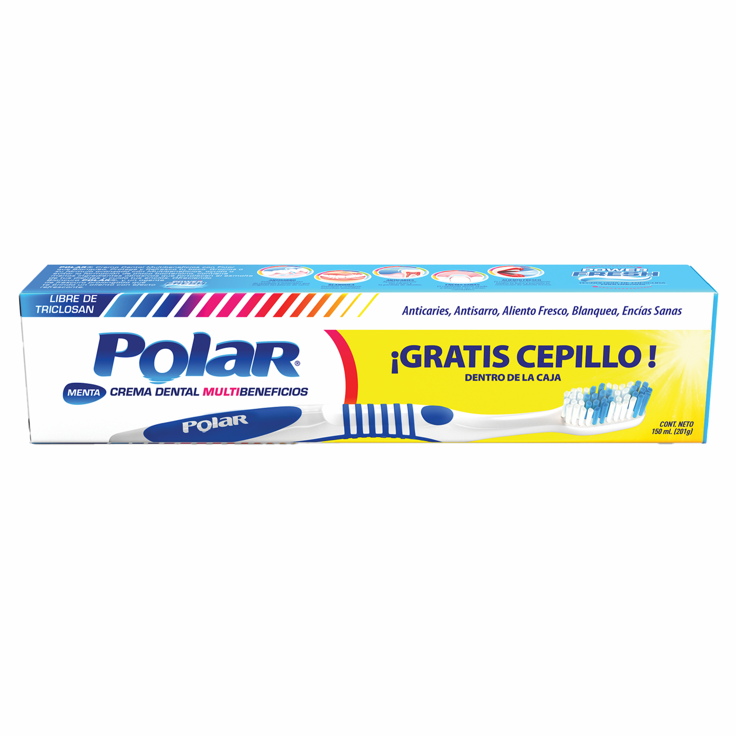 Pasta Dental Sabor A Menta Gratis Cepillo POLAR 150 Ml