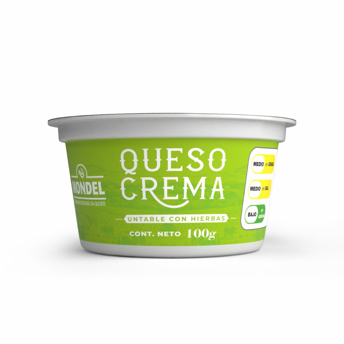 Queso Crema Untable Con Hierbas MONDEL 100 G