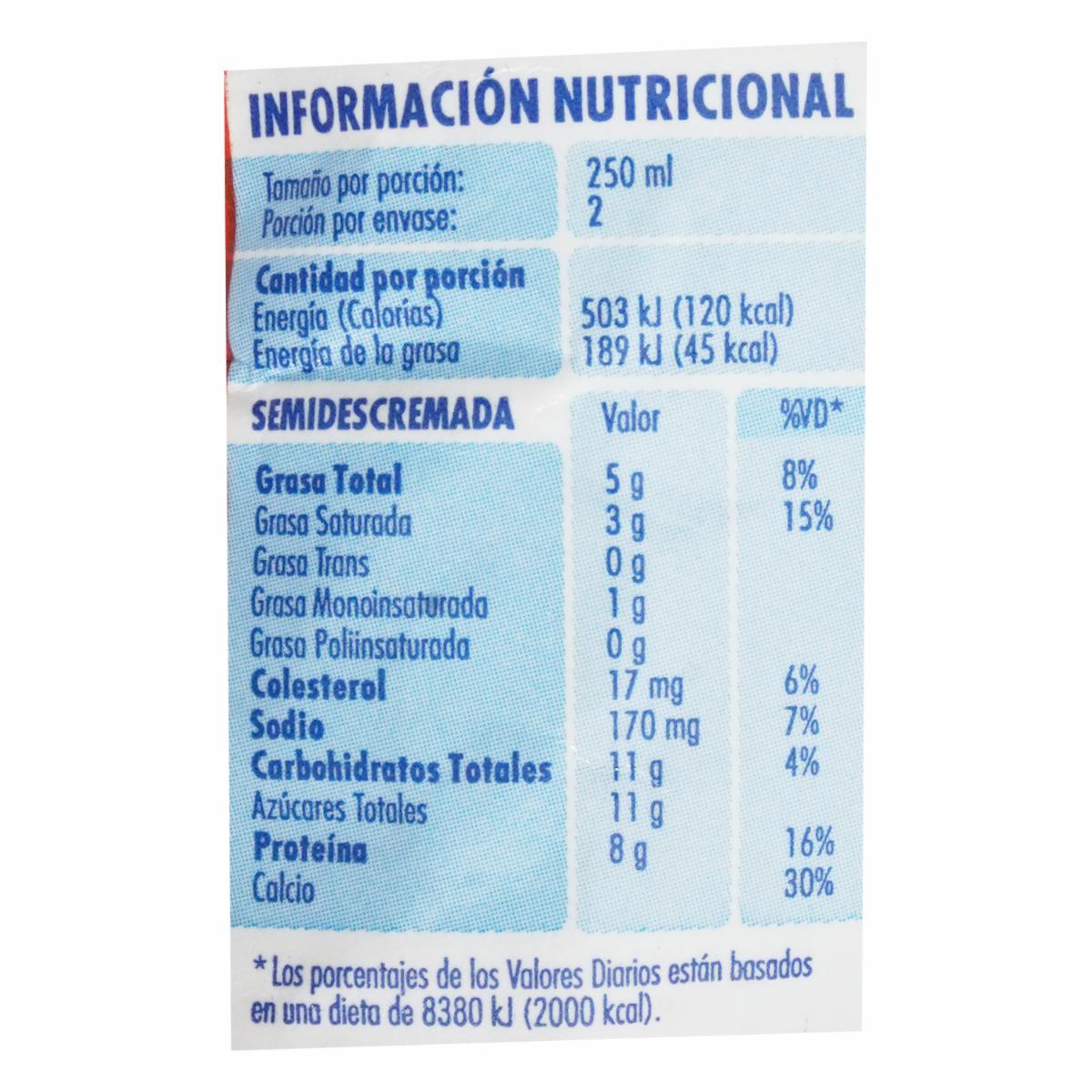 Leche Semidescremada Ultrapasteurizada NUTRI 500 Ml