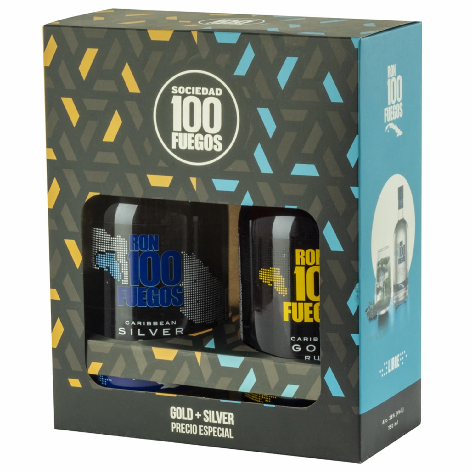 Pack Ron + Ron GOLD 100 FUEGOS 2 X 750 ml