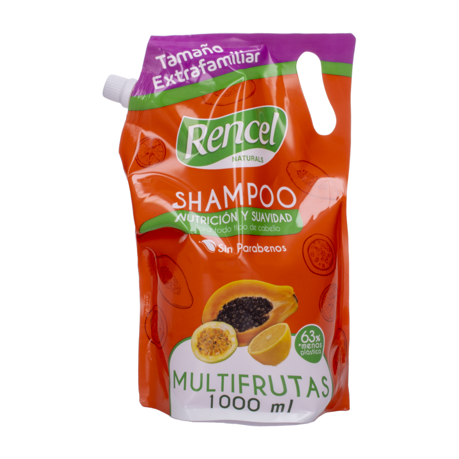Shampoo De Cabello Multifrutas Nutricion Y Suavidad RENCEL 1000 Ml