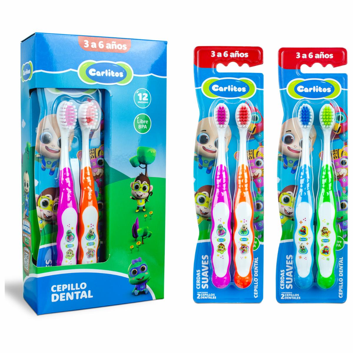 Cepillo De Dientes Cerdas Suaves X2 CARLITOS 3 A 6 Años