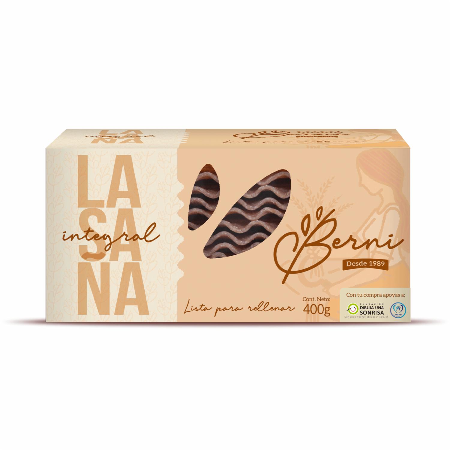 Lasaña Integral MAMÁ BERNI 400 G