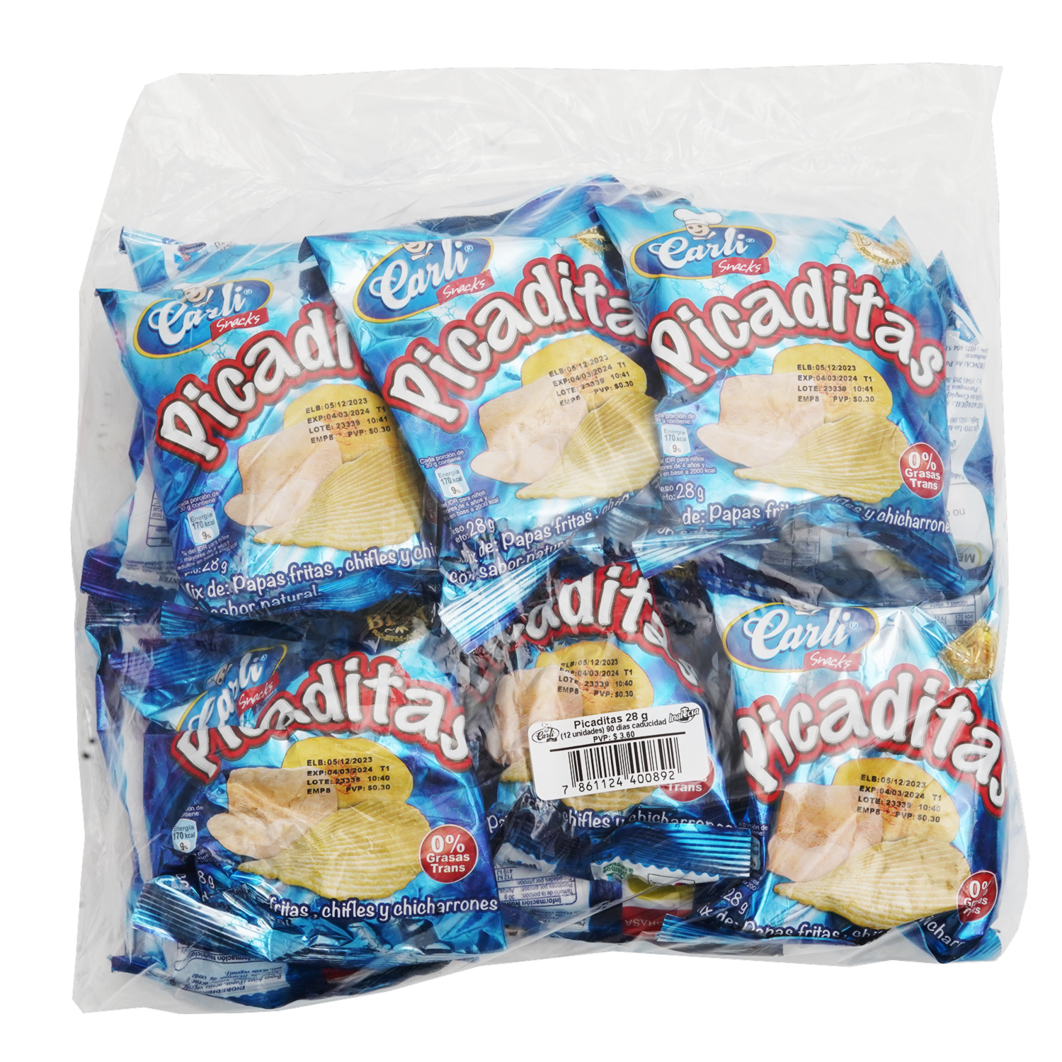 Bocaditos De Maiz Picadita 12Pack CARLI SNAKCS 12 X 30 g