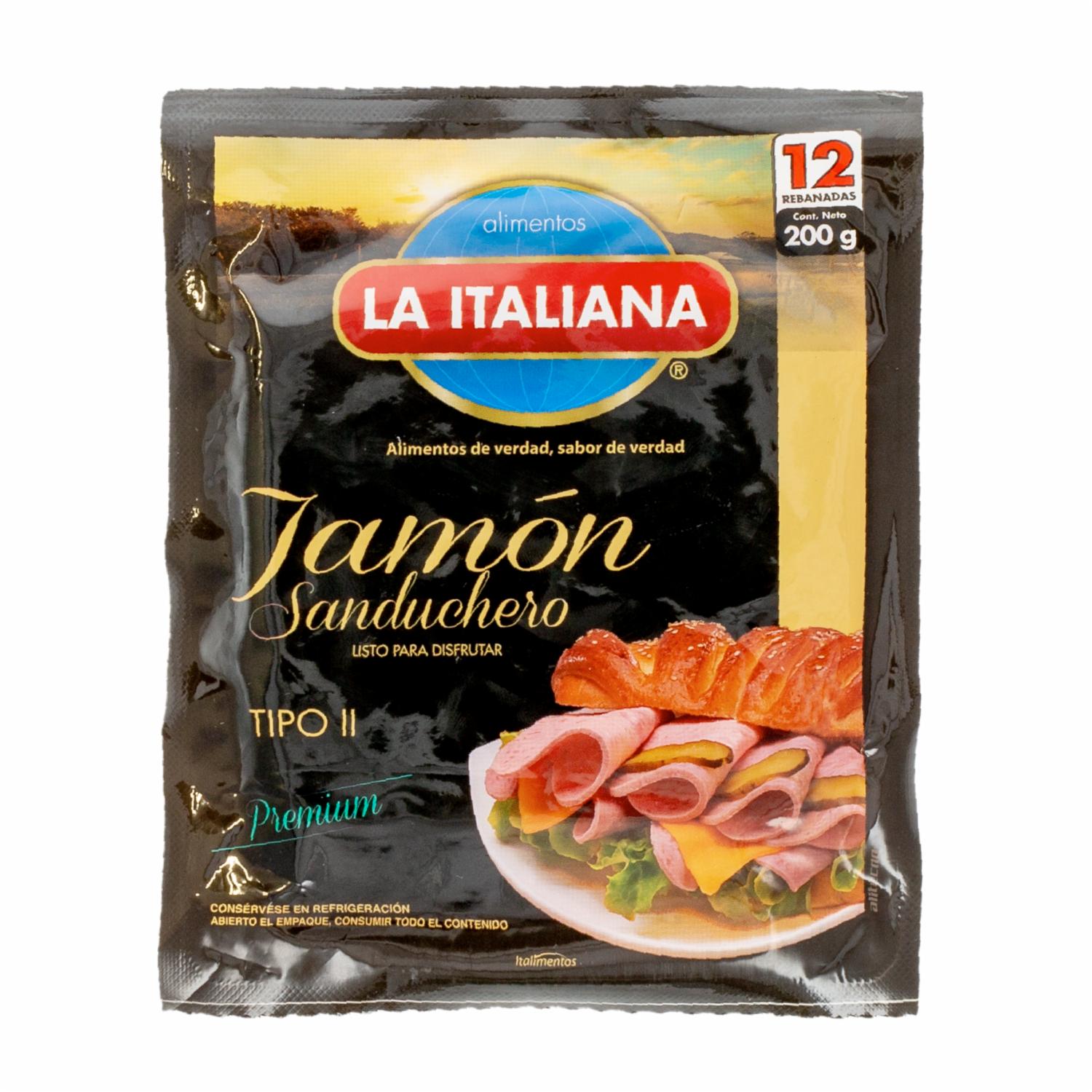 Jamón Sanduchero Premium Tipo II LA ITALIANA 200 G
