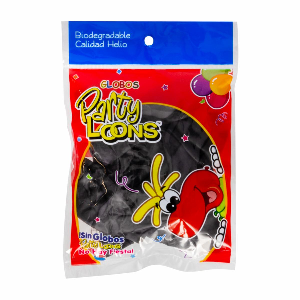 Globo N12 Negro PARTY COLORS X 10 Uds