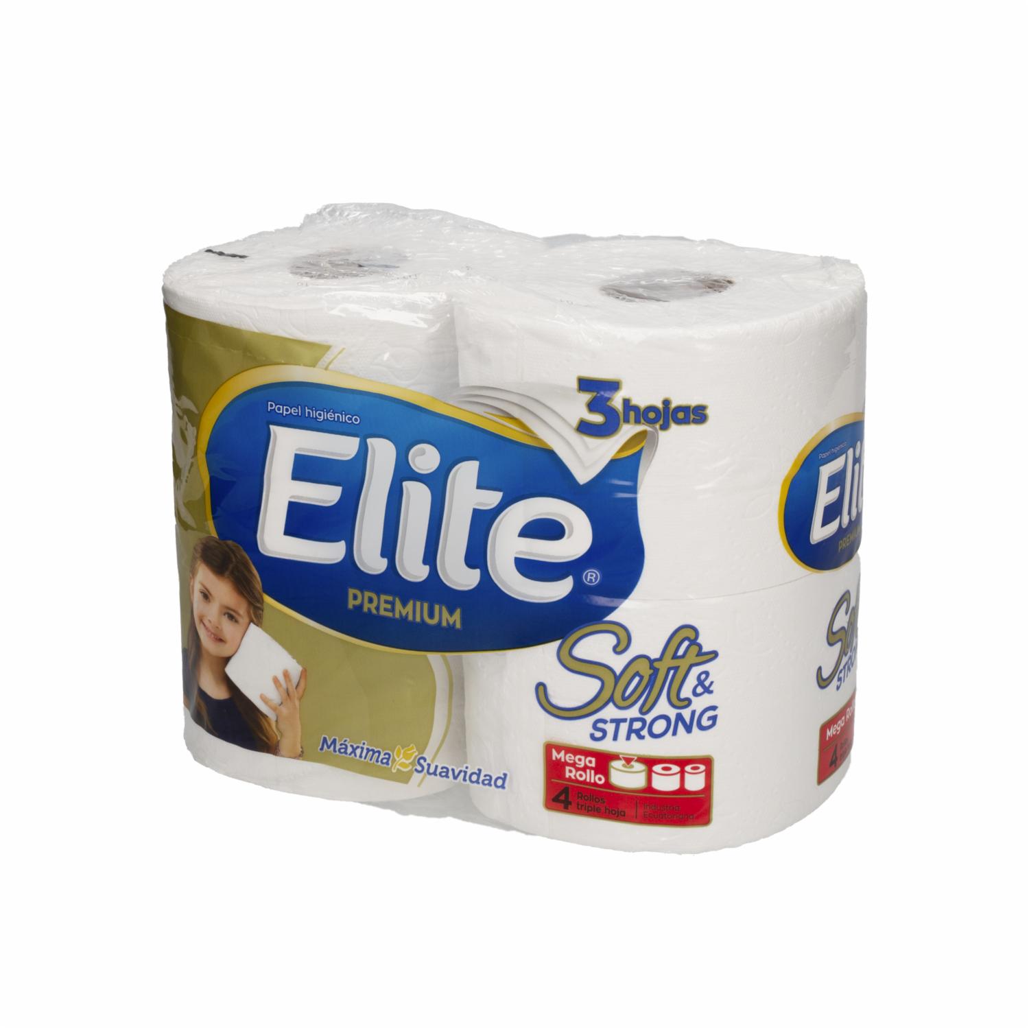 Papel Higiénico Soft & Strong Mega Rollo Triple Hoja ELITE 4 Rollos