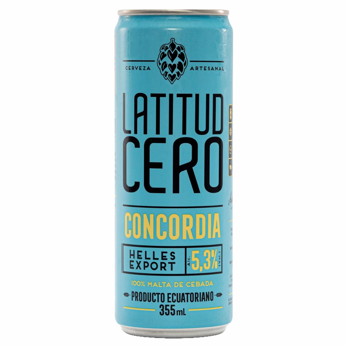 Cerveza Concordia En Lata LATITUD CERO 355 Ml