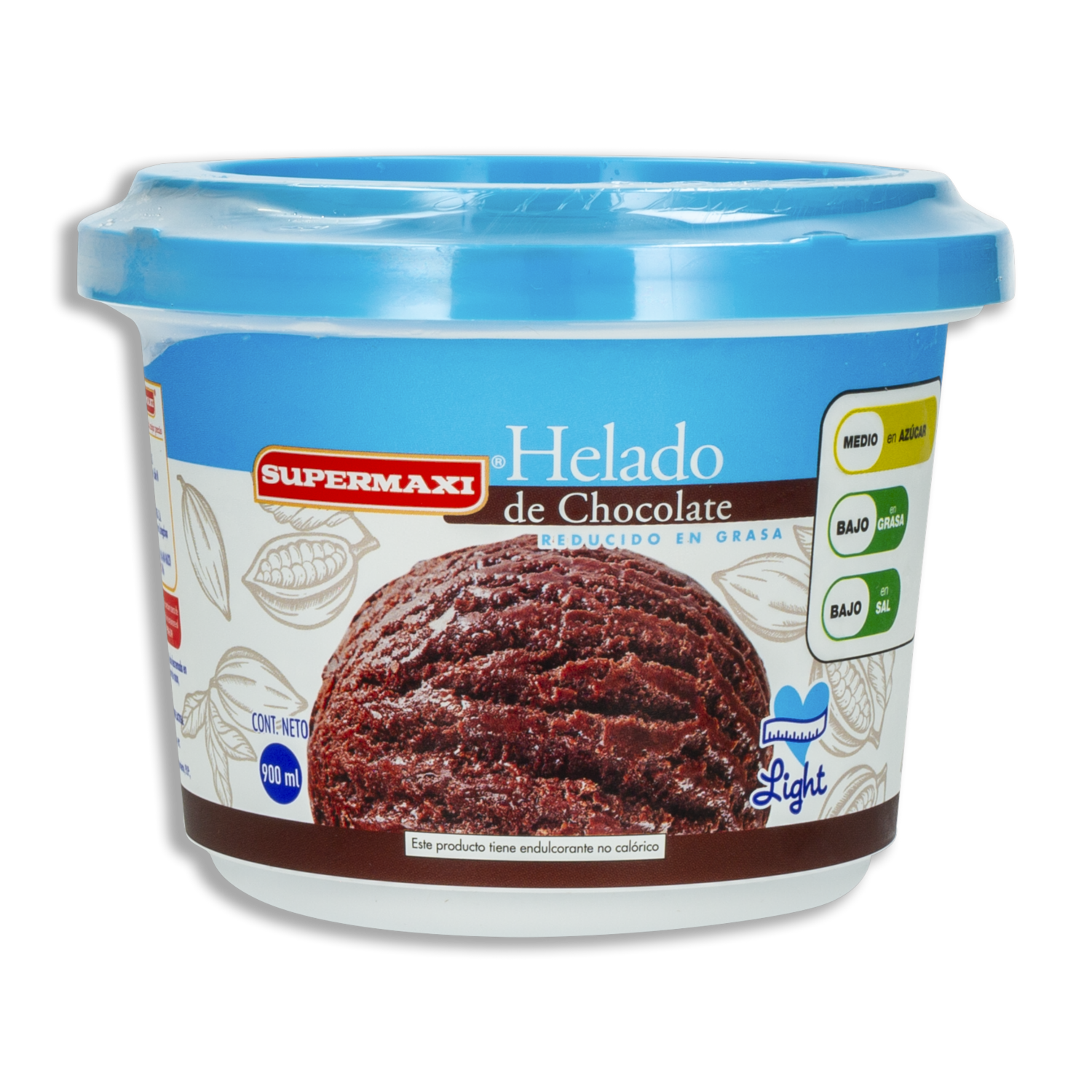 Helado Light Chocolate SUPERMAXI 900 Ml