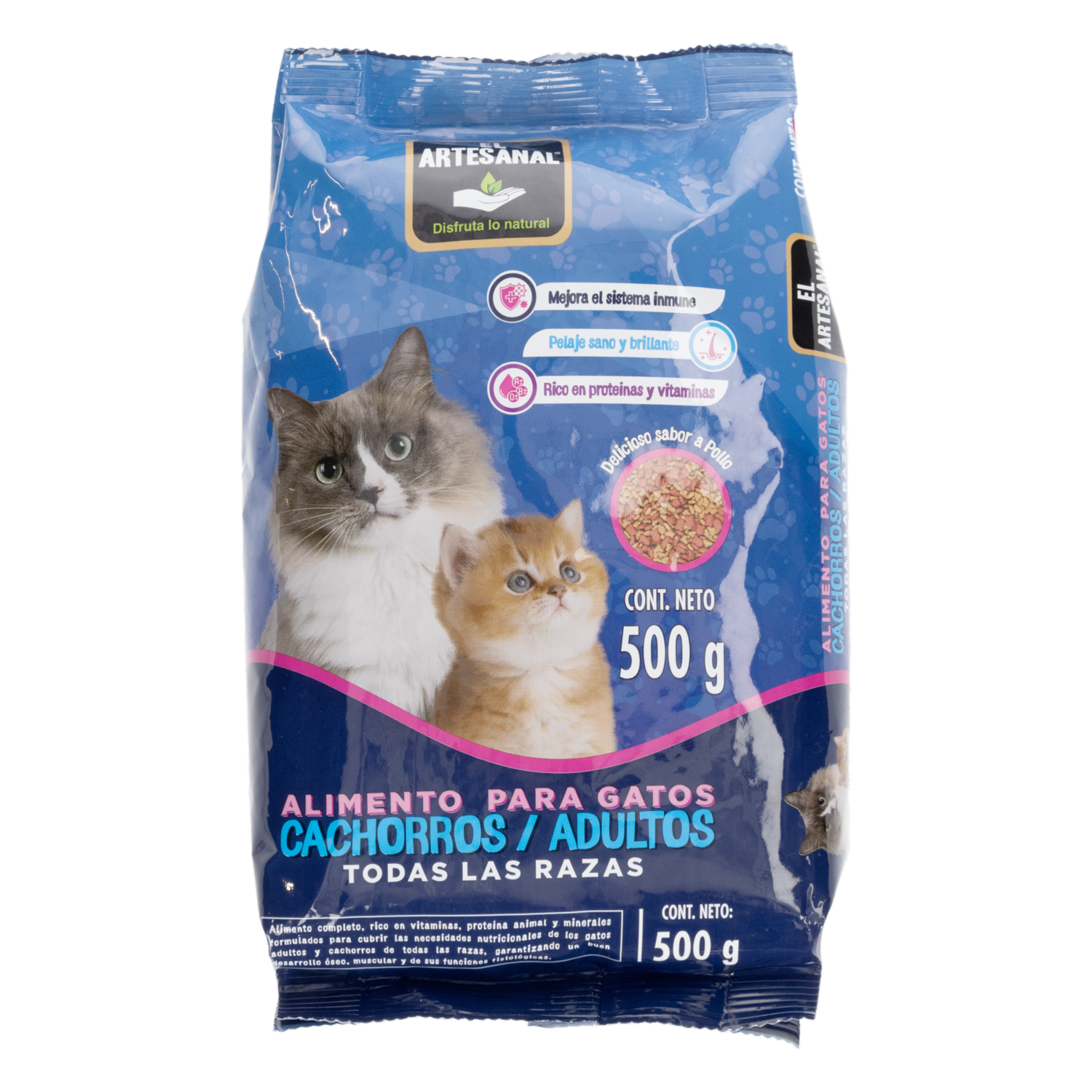 Alimento Para Gatitos Cachorros Y Adultos Todas Las Razas EL ARTESANAL 500 G