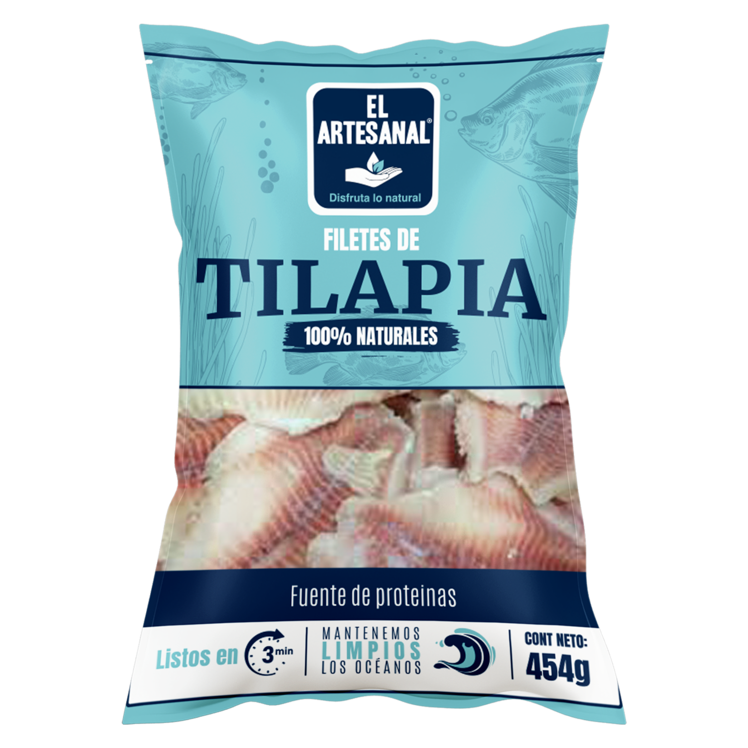 Filetes De Tilapia 100% Naturales EL ARTESANAL 454 G