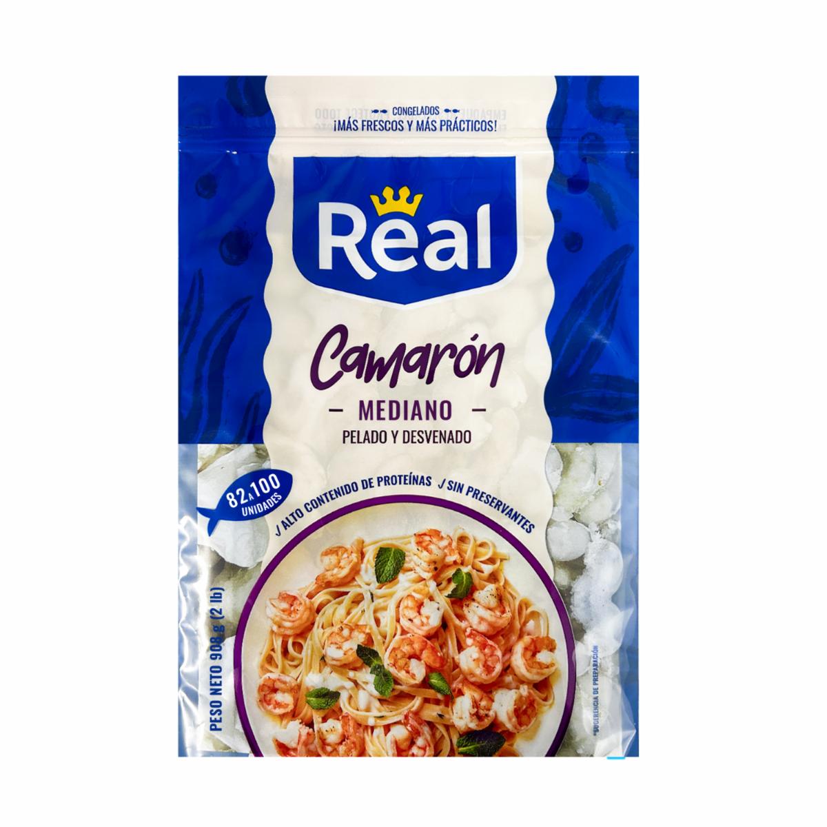 Camarón Congelado Grande Pelado Y Desvenado REAL 908 G
